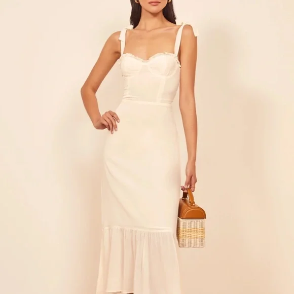 NWT Reformation Nikita Dress Ivory - Picture 4 of 8